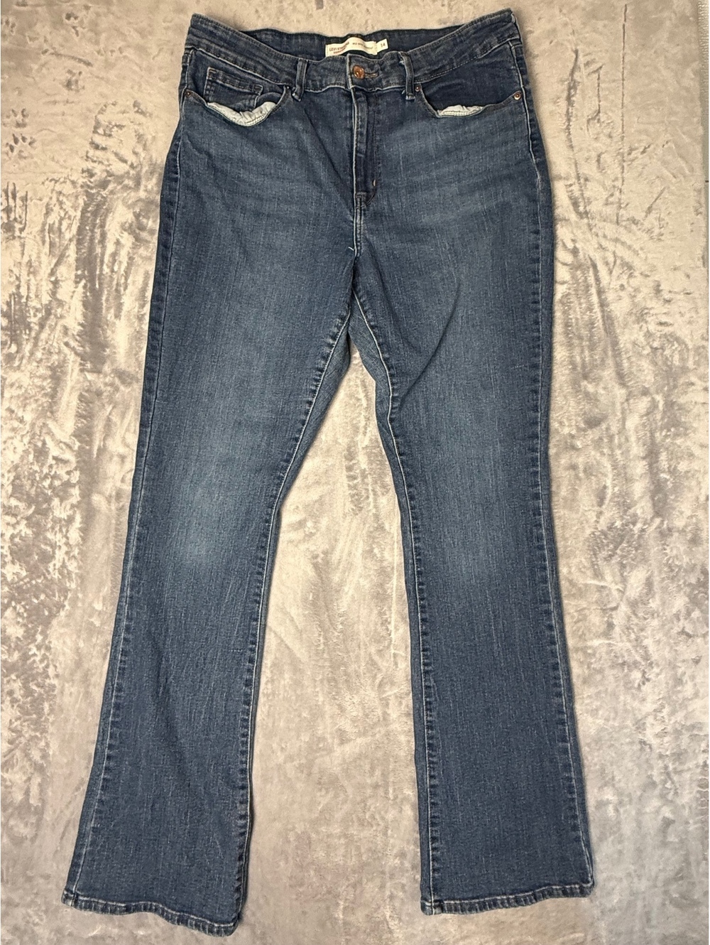 Levi Strauss Signature Womens Size 14 Mid Rise Bootcut Jeans Blue Stretch